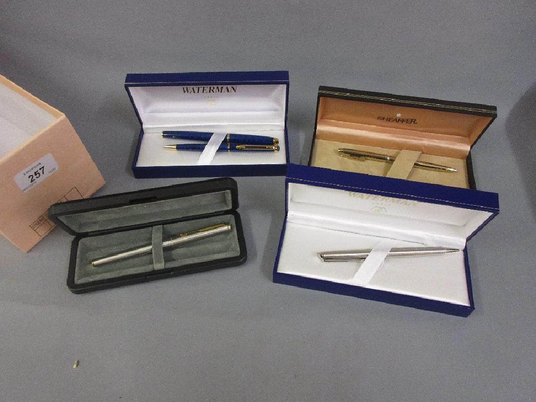 Quantity of various boxed pens and pencils by Waterman,: Quantity of various boxed pens and pencils by Waterman, Sheaffer and Parker