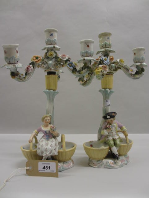 Pair of 19th Century Continental porcelain four light (1 of 1)