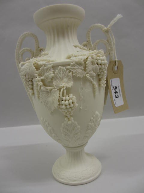 Parian ware two handled baluster form vase with applied (1 of 1)