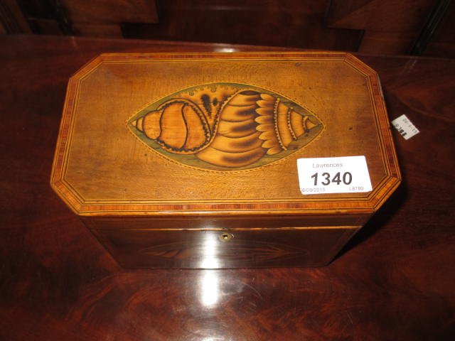 George III octagonal mahogany line and shell inlaid two (1 of 1)