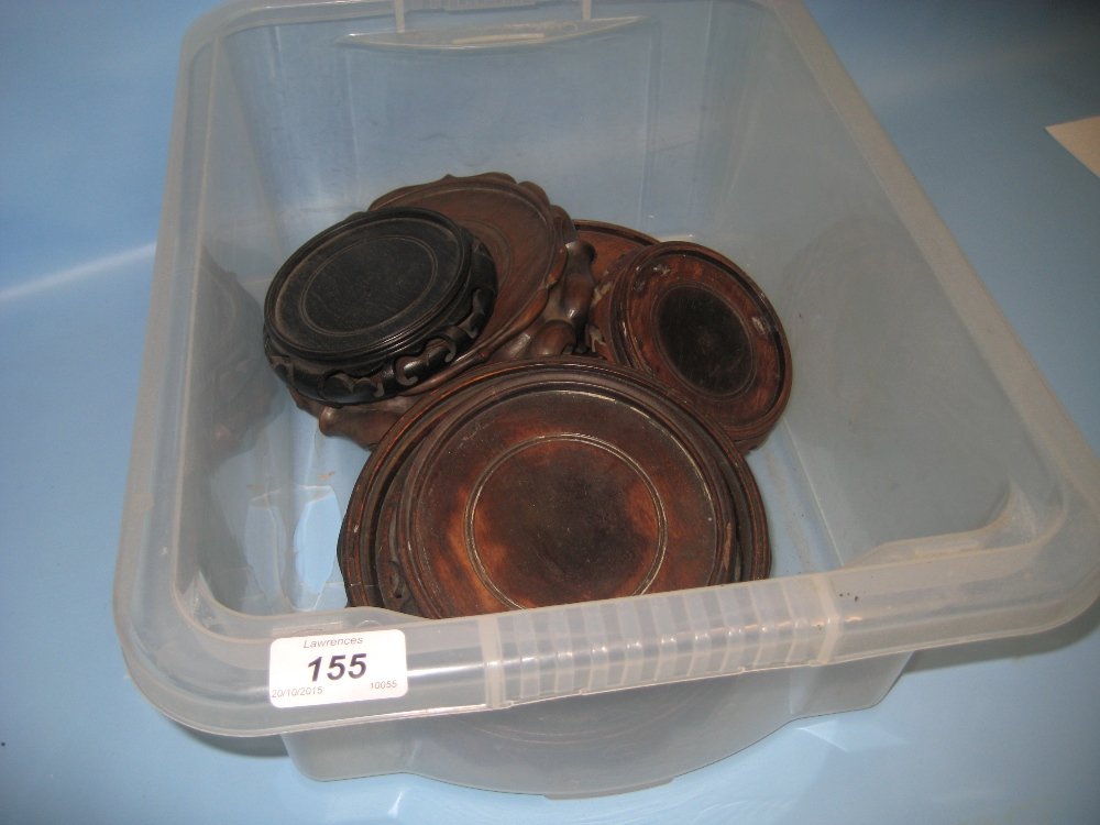 Box containing a quantity of various Chinese hardwood (1 of 1)