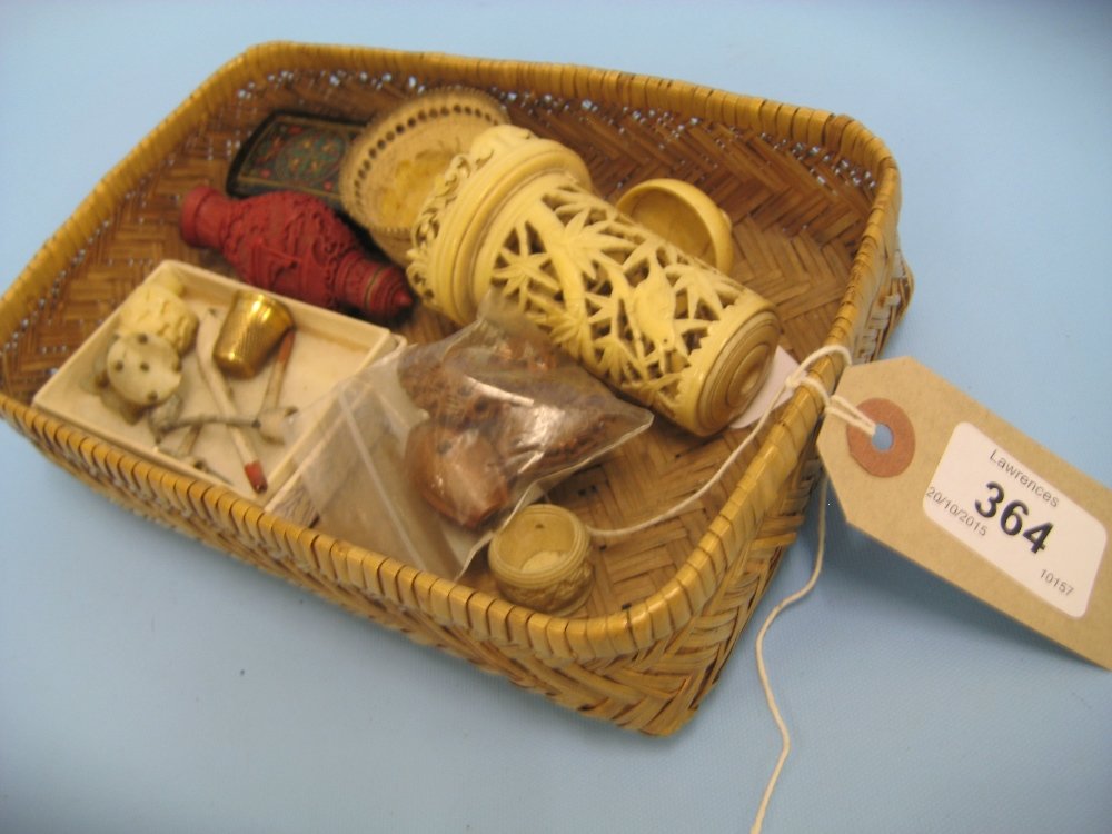 Small papier mache snuff box, a red cinnabar snuff (1 of 1)