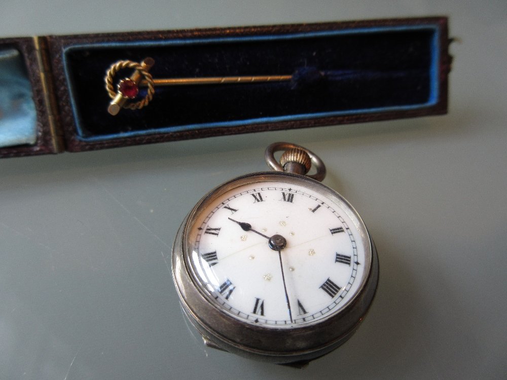 Victorian 9ct gold ruby set stick pin, together with a (1 of 1)