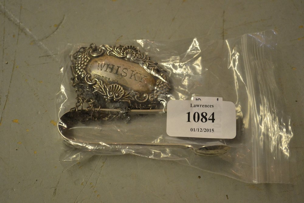 Three various silver decanter labels, together with a (1 of 1)