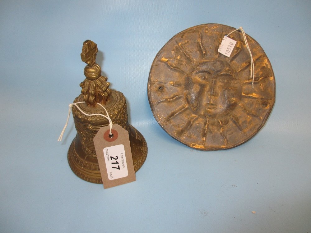 Ornate cast brass decorative bell and a reproduction (1 of 1)
