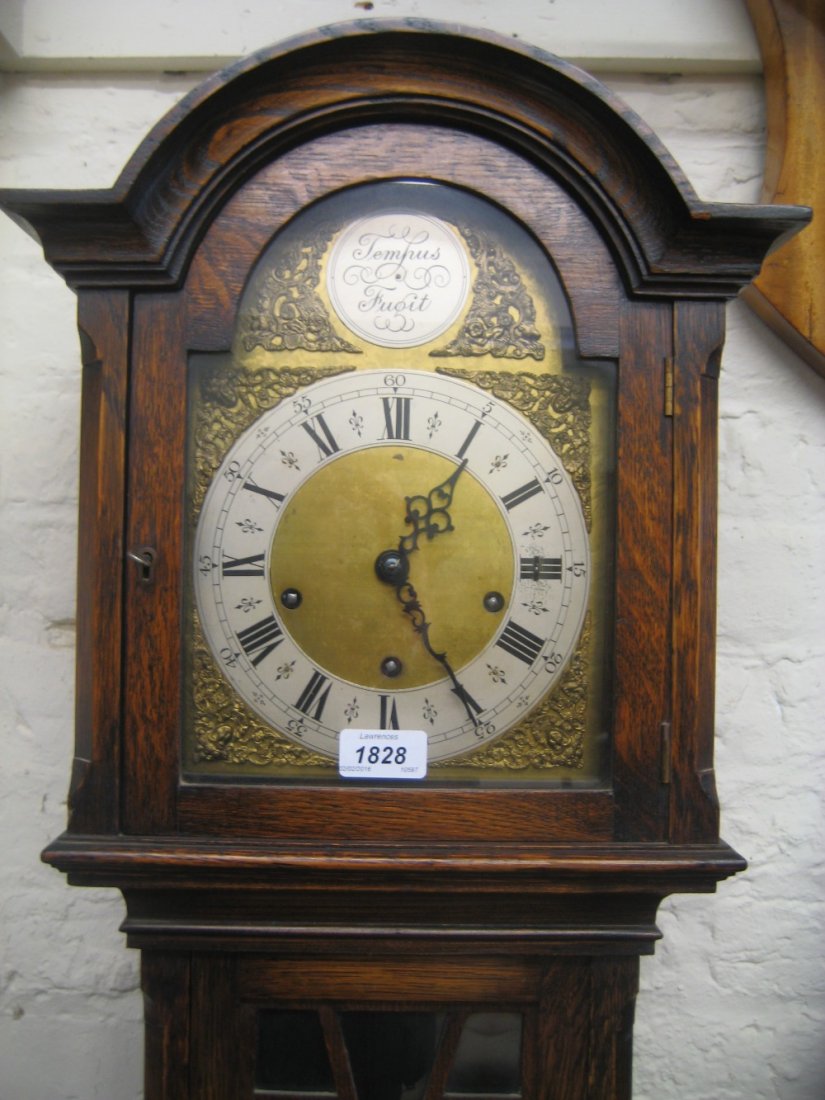 1930's Oak cased three train Grandmother clock: 1930's Oak cased three train Grandmother clock