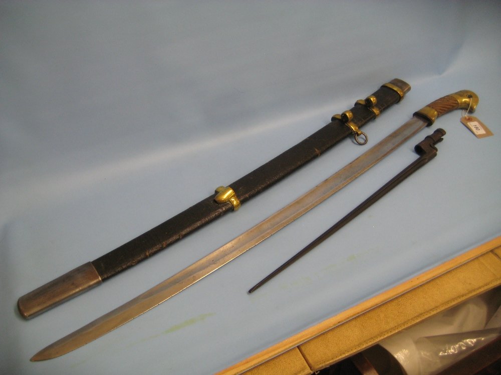 Soviet Russian Shasqua sword with 31in steel blade and (1 of 2)