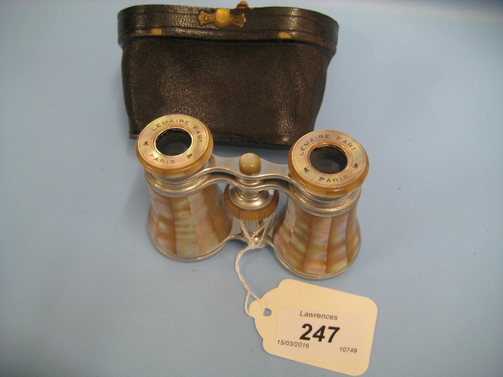 Pair of mother of pearl cased opera glasses made by Le (1 of 1)