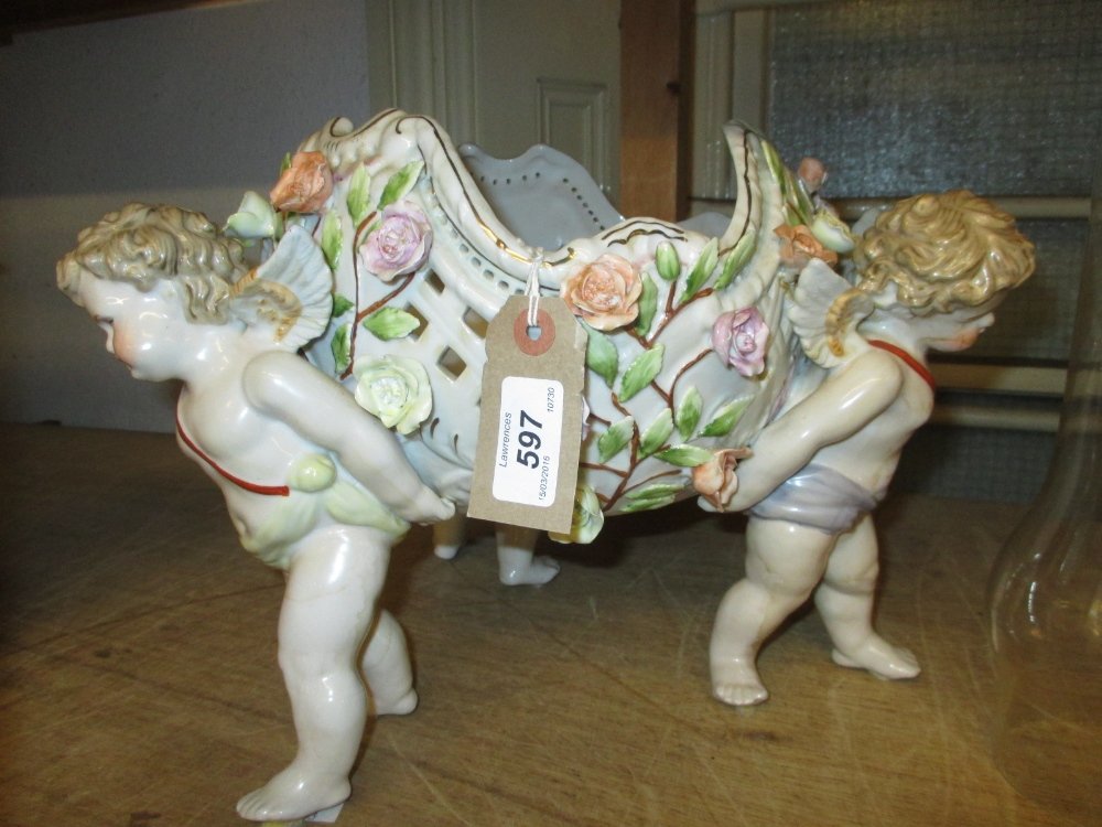 Large 19th Century Continental porcelain pierced and (1 of 1)