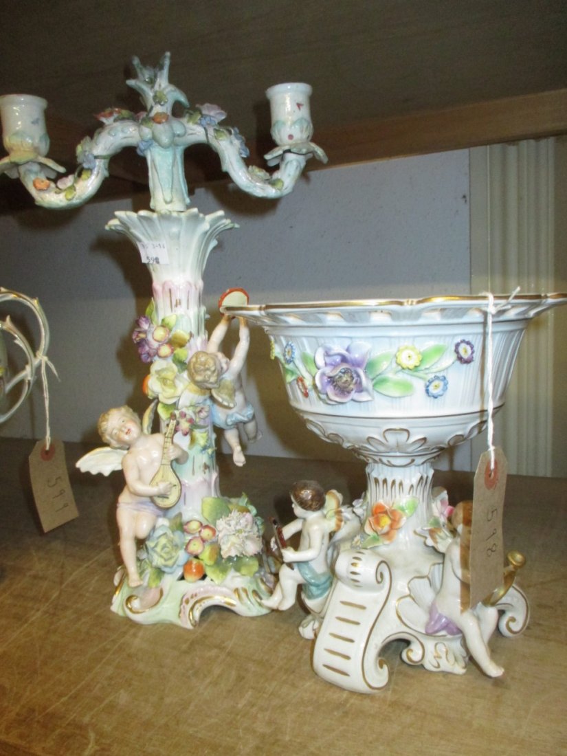 Similar circular floral encrusted pedestal comport, the (1 of 1)