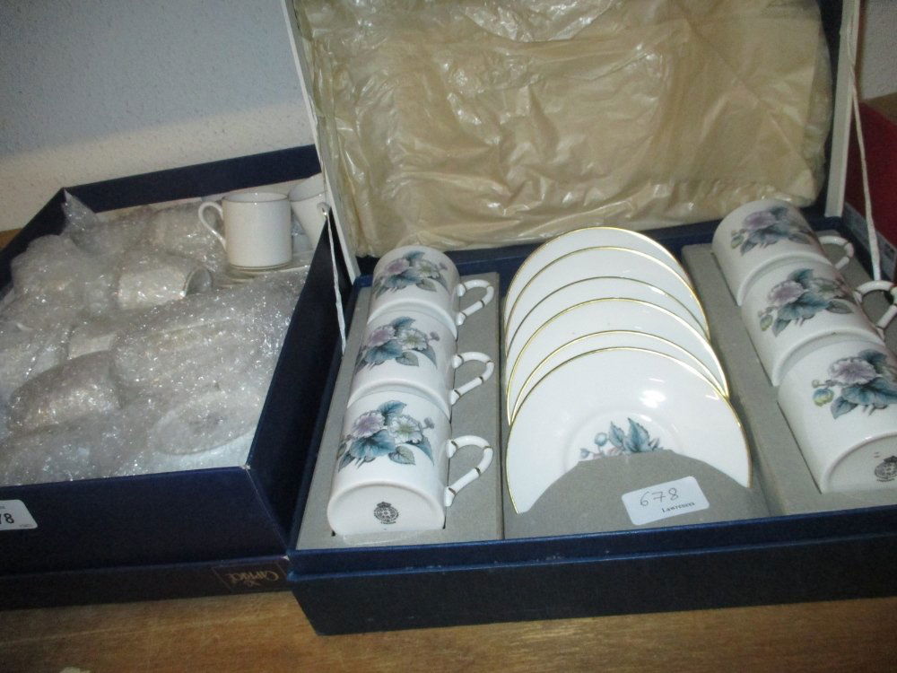 Boxed set of six Royal Worcester coffee cans and (1 of 1)