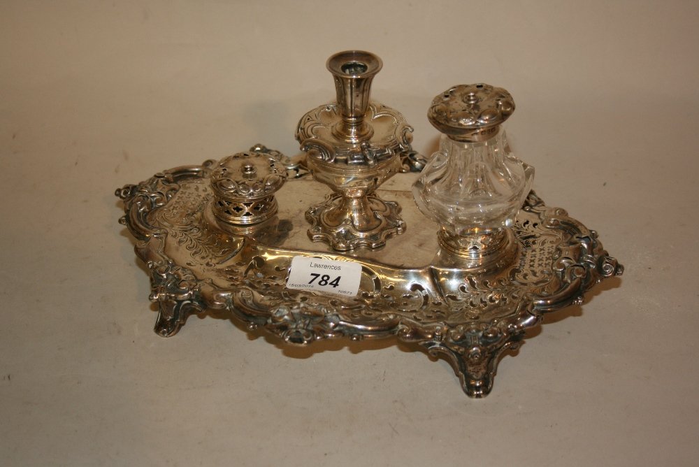 Victorian silver inkstand (a/f) (1 of 1)