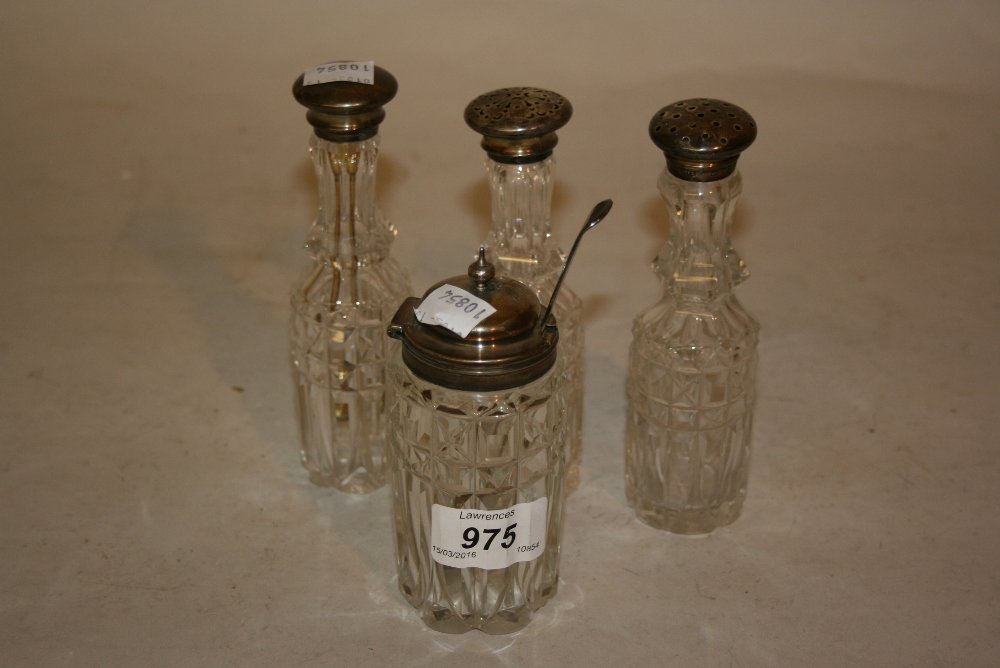 Victorian Sheffield silver mounted cut glass mustard (1 of 1)