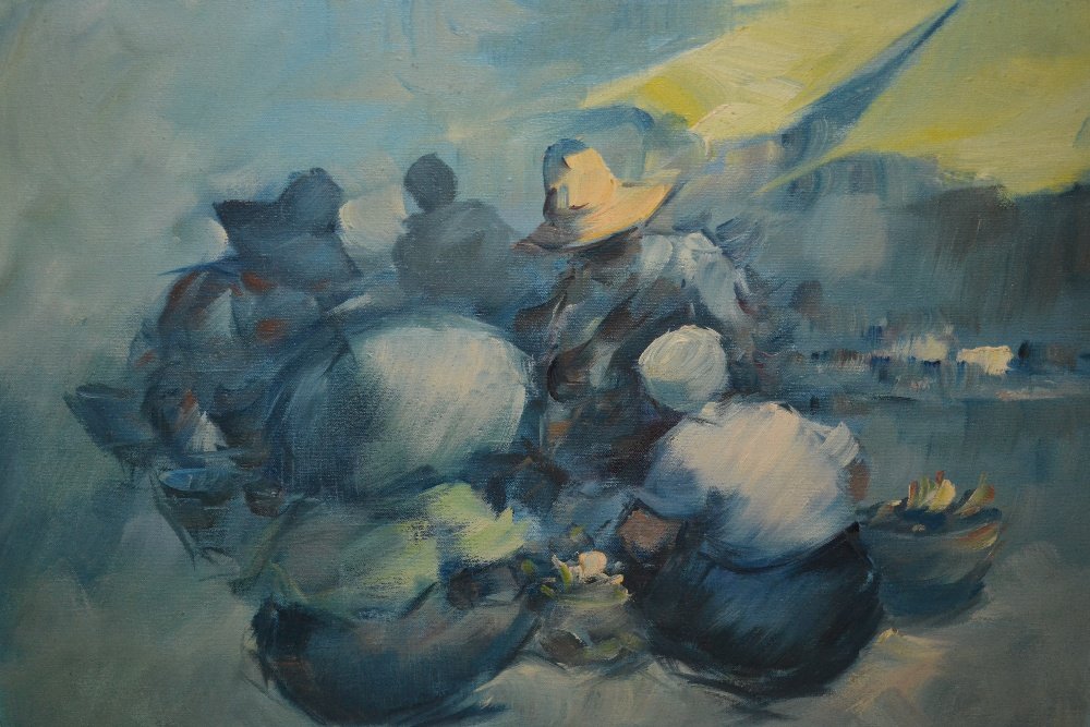 Cesar Buenaventura, 20th Century oil on canvas, study (1 of 1)