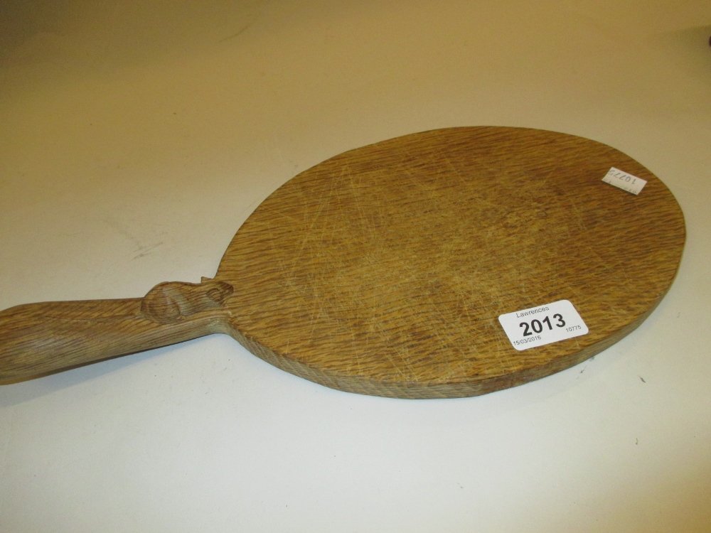 Robert Mouseman Thompson, oval carved oak cheeseboard (1 of 1)