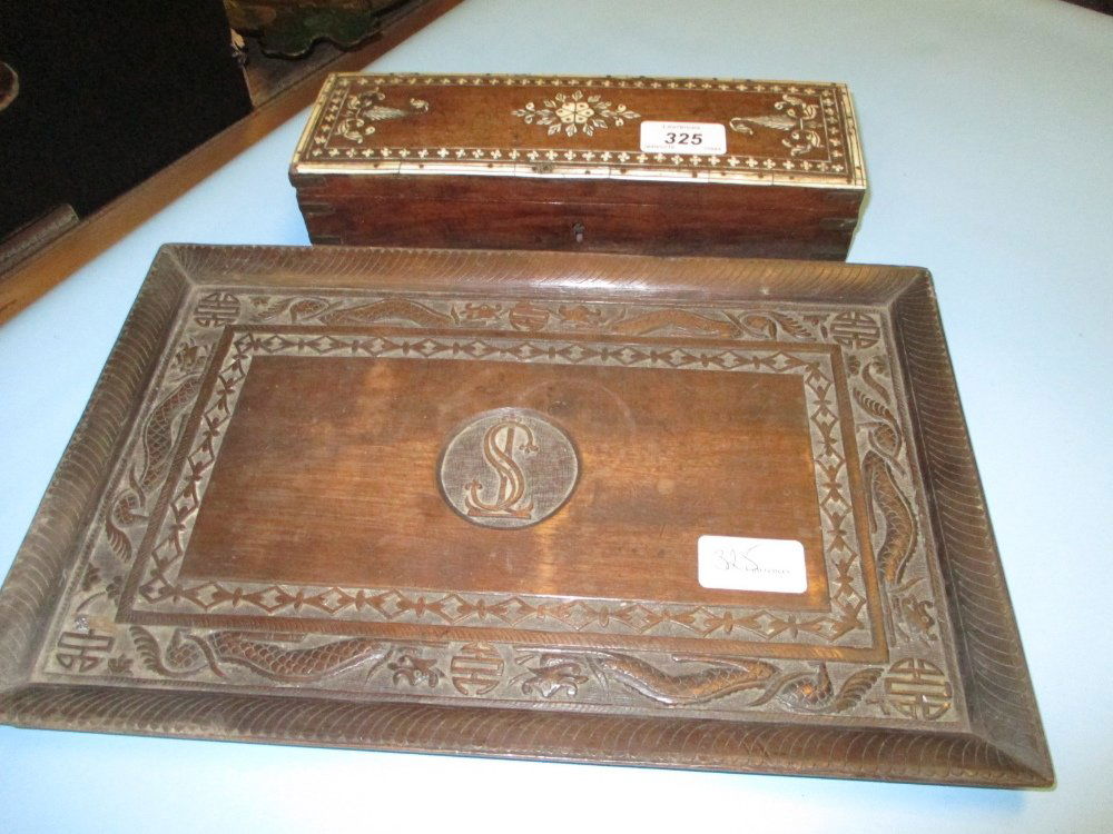 19th Century Indian scribes box and an oriental wooden (1 of 1)
