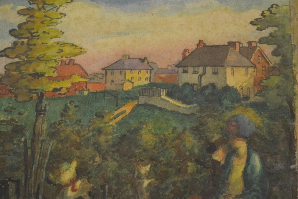 Harold Hope Read, watercolour, a suburban landscape (1 of 1)
