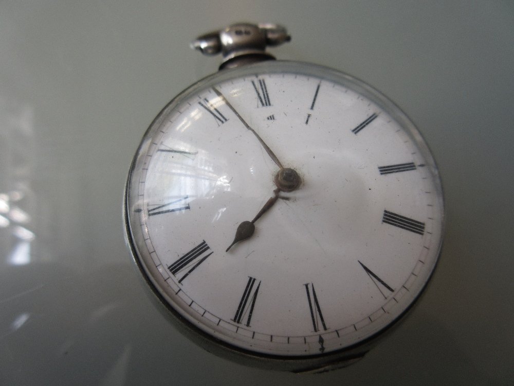 18th Century London silver pair case pocket watch with (1 of 1)