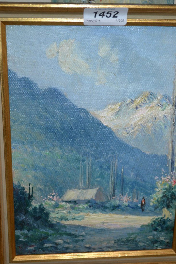 F. Viol, signed oil, figure in a South American (1 of 1)