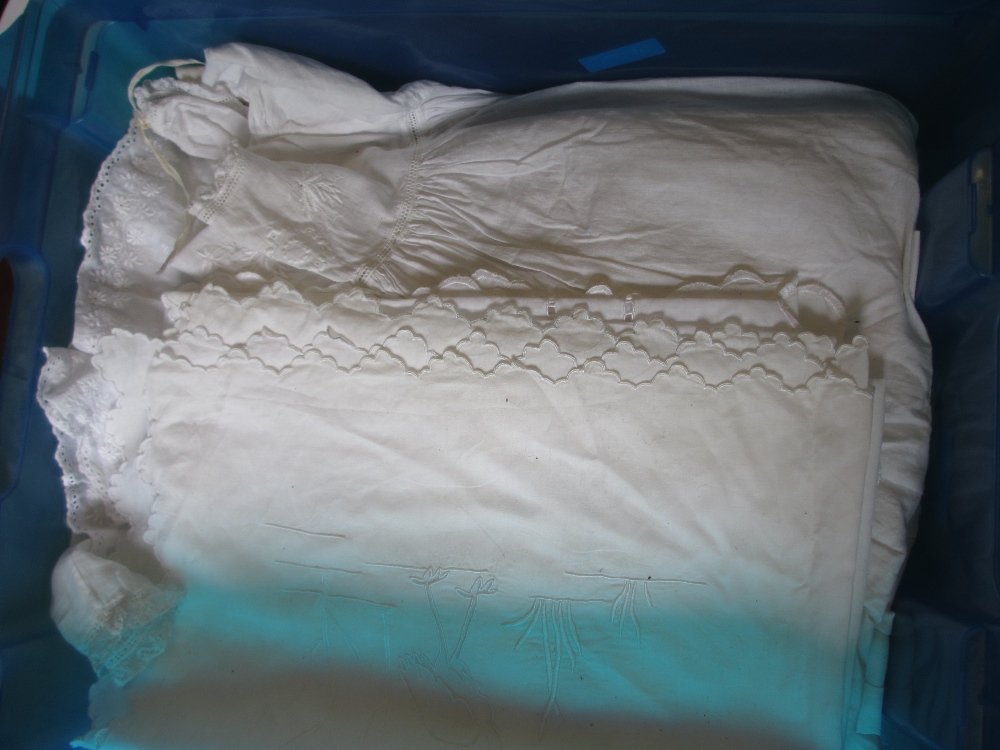 Quantity of various baby gowns and embroidered tray (1 of 1)