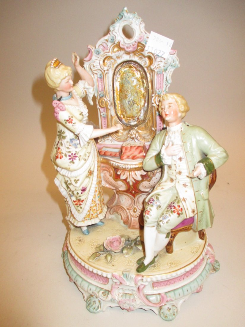 Late Victorian porcelain group, nodding head figures (1 of 1)