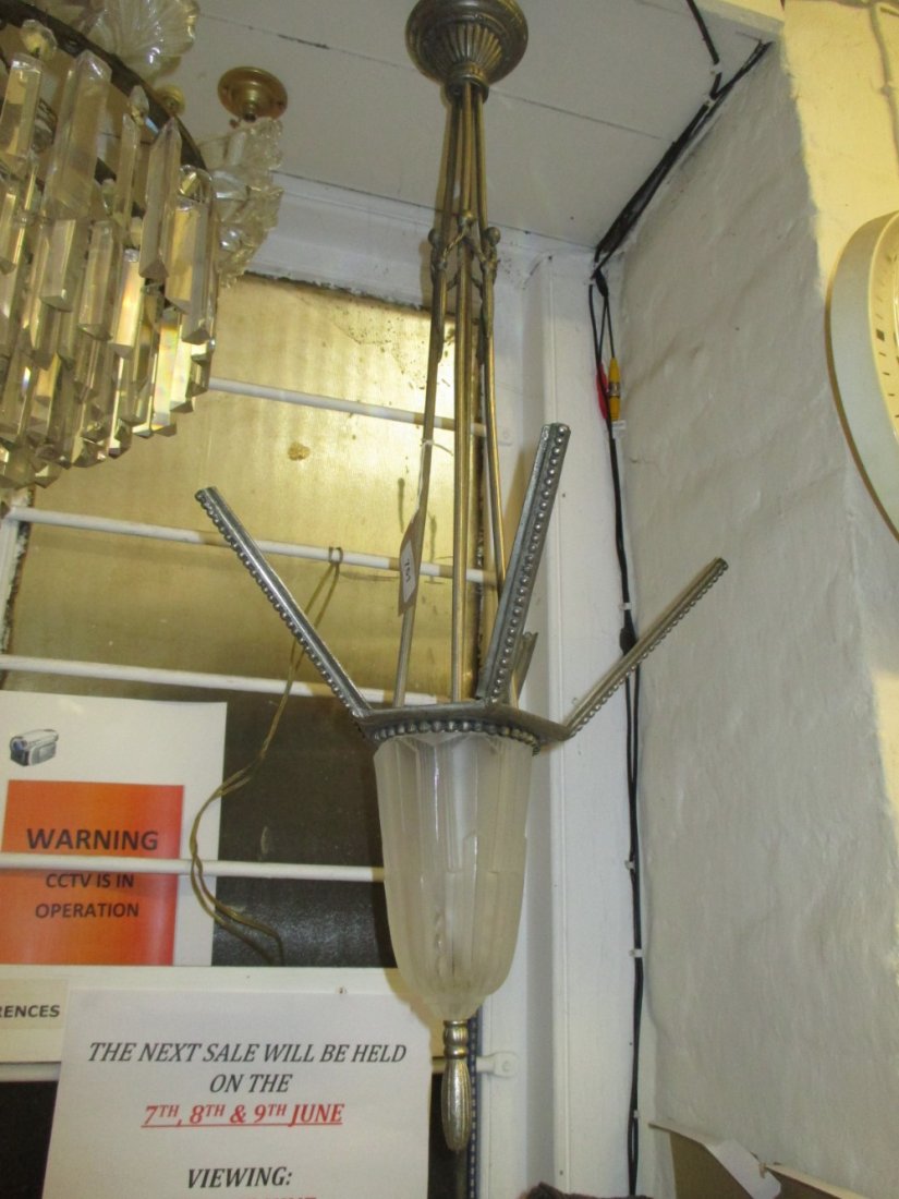 French Art Deco silvered metal and frosted glass (1 of 1)