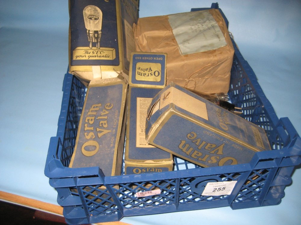 Box containing a quantity of various Osram valves, some (1 of 1)