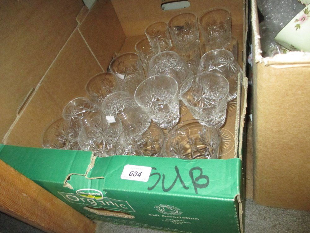 Edinburgh crystal part suite of drinking glasses,: Edinburgh crystal part suite of drinking glasses, together with a pair of Thomas Webb brandy glasses