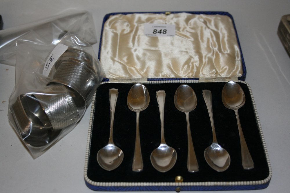 Cased set of six silver coffee spoons, four silver (1 of 1)