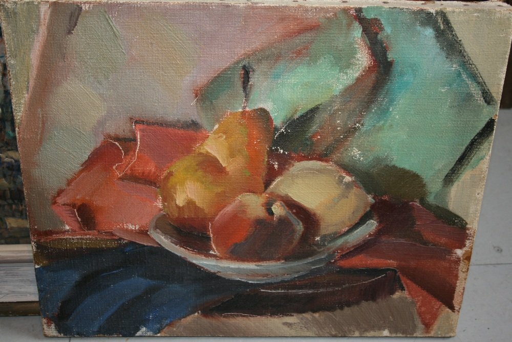 20th Century oil on canvas, still life study of fruit (1 of 1)
