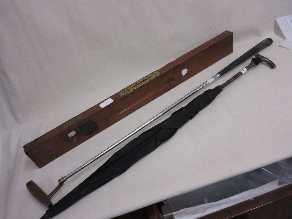 Silver handled parasol (a/f), mahogany brass mounted (1 of 1)