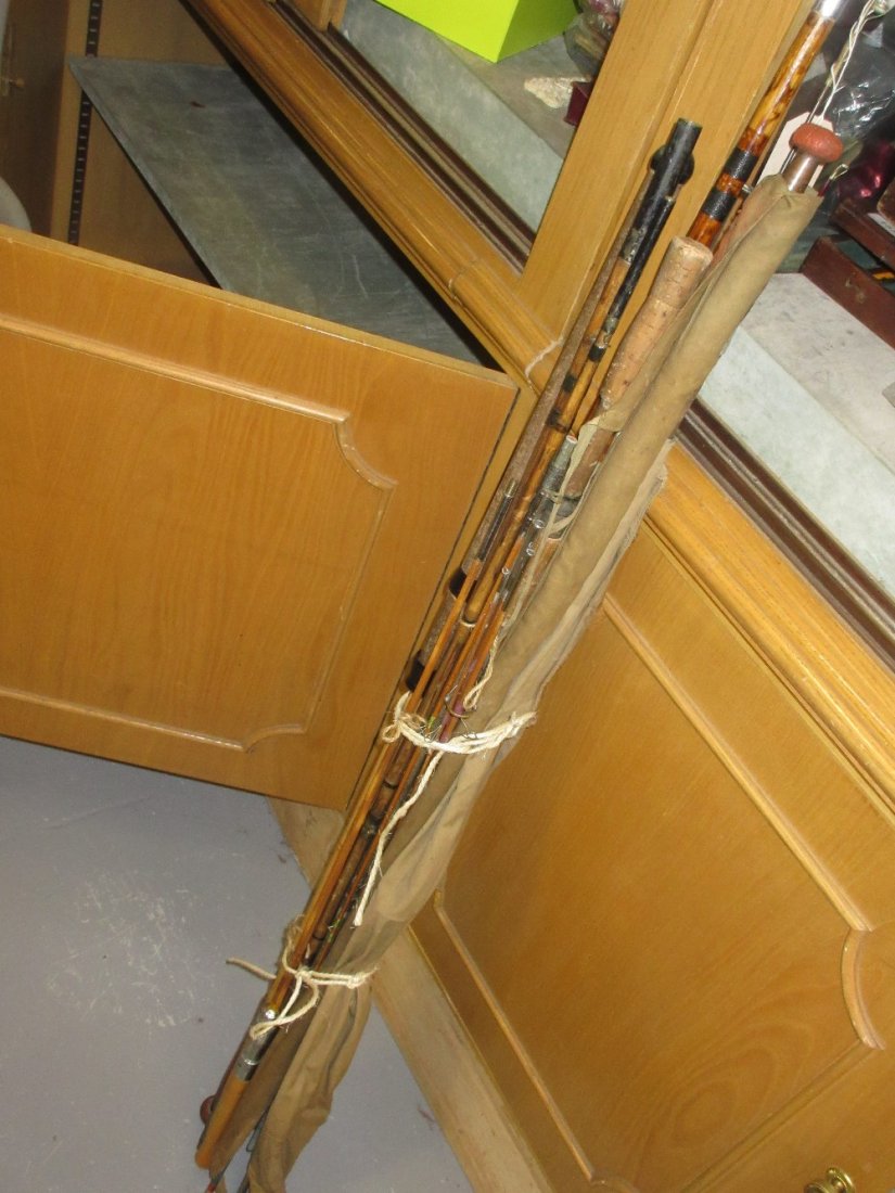 Collection of various split cane and other fishing rods (1 of 1)