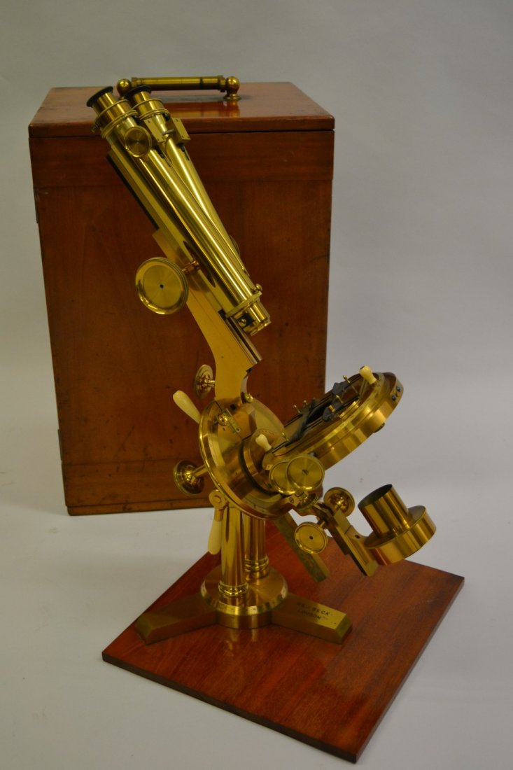 R. and J. Beck, London, fine quality lacquered brass (1 of 3)