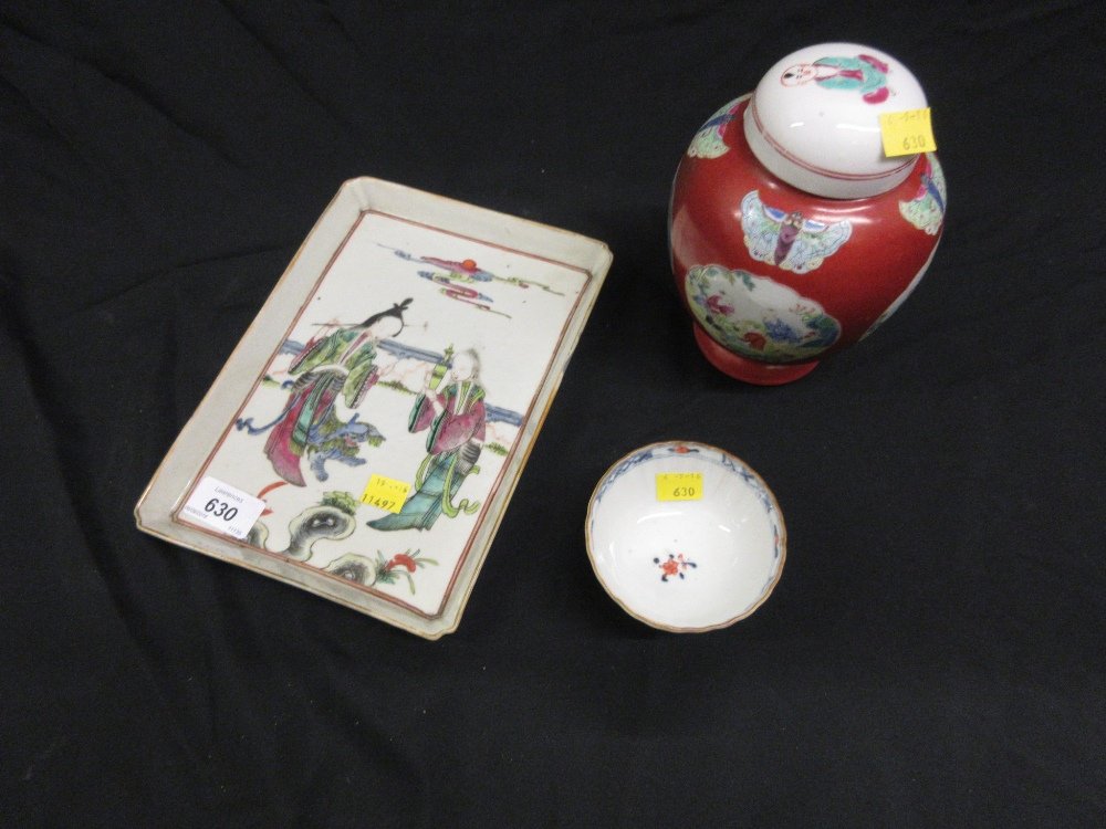 Chinese rectangular porcelain tray decorated with (1 of 1)