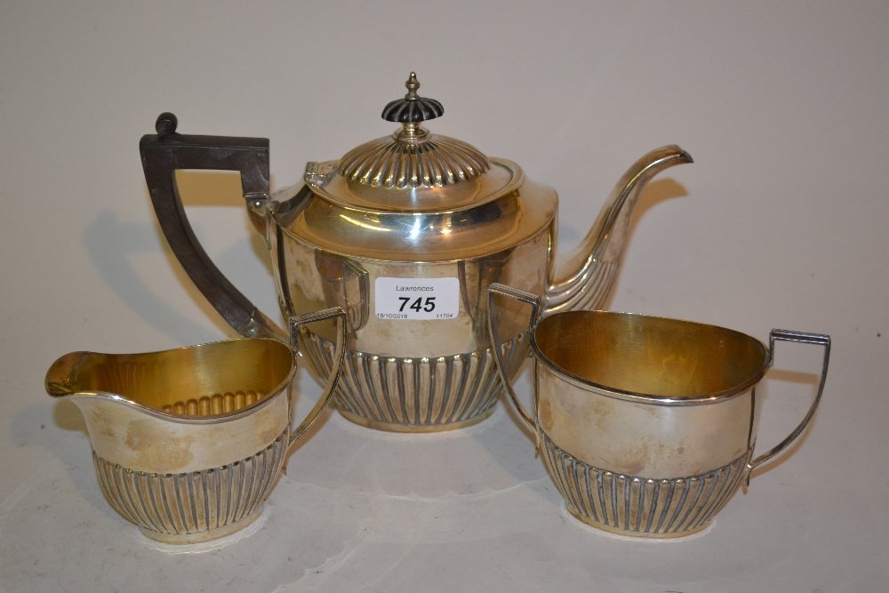 Silver plated three piece teaset (1 of 1)