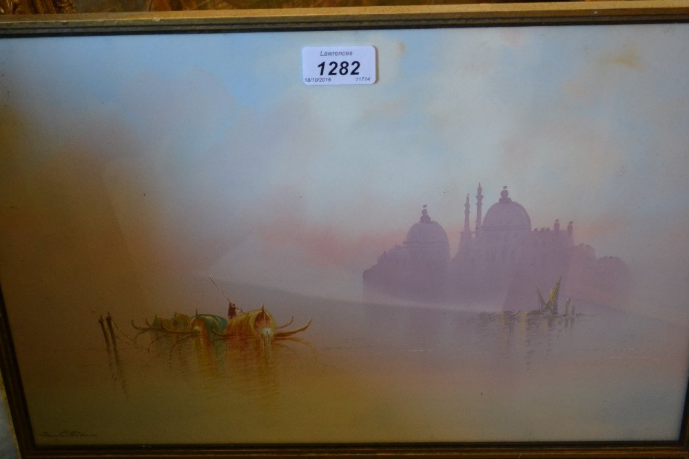 Frank Holmes, signed gouache, boatmen off the Grand: Frank Holmes, signed gouache, boatmen off the Grand Canal, Venice, 11ins x 16ins0 - 0