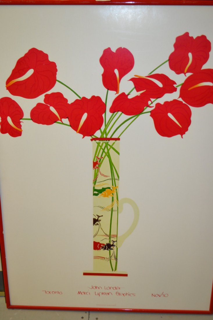 John Lander framed exhibition poster, a black and white (1 of 1)