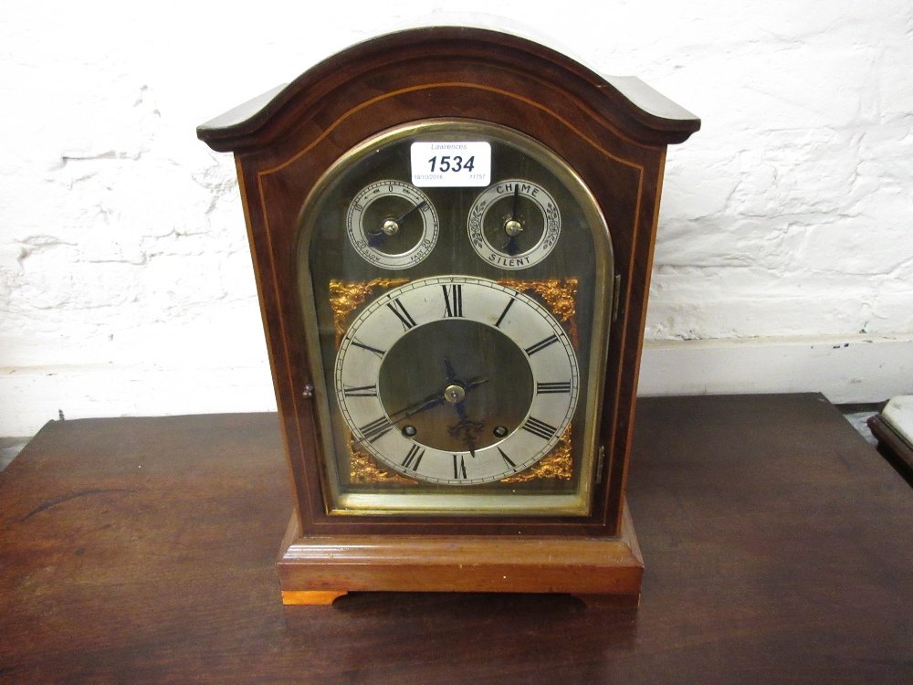 Edwardian mahogany and line inlaid bracket clock, the (1 of 1)