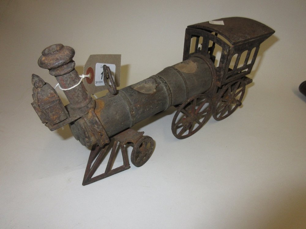 Early American iron and wooden toy model train (a/f) (1 of 1)