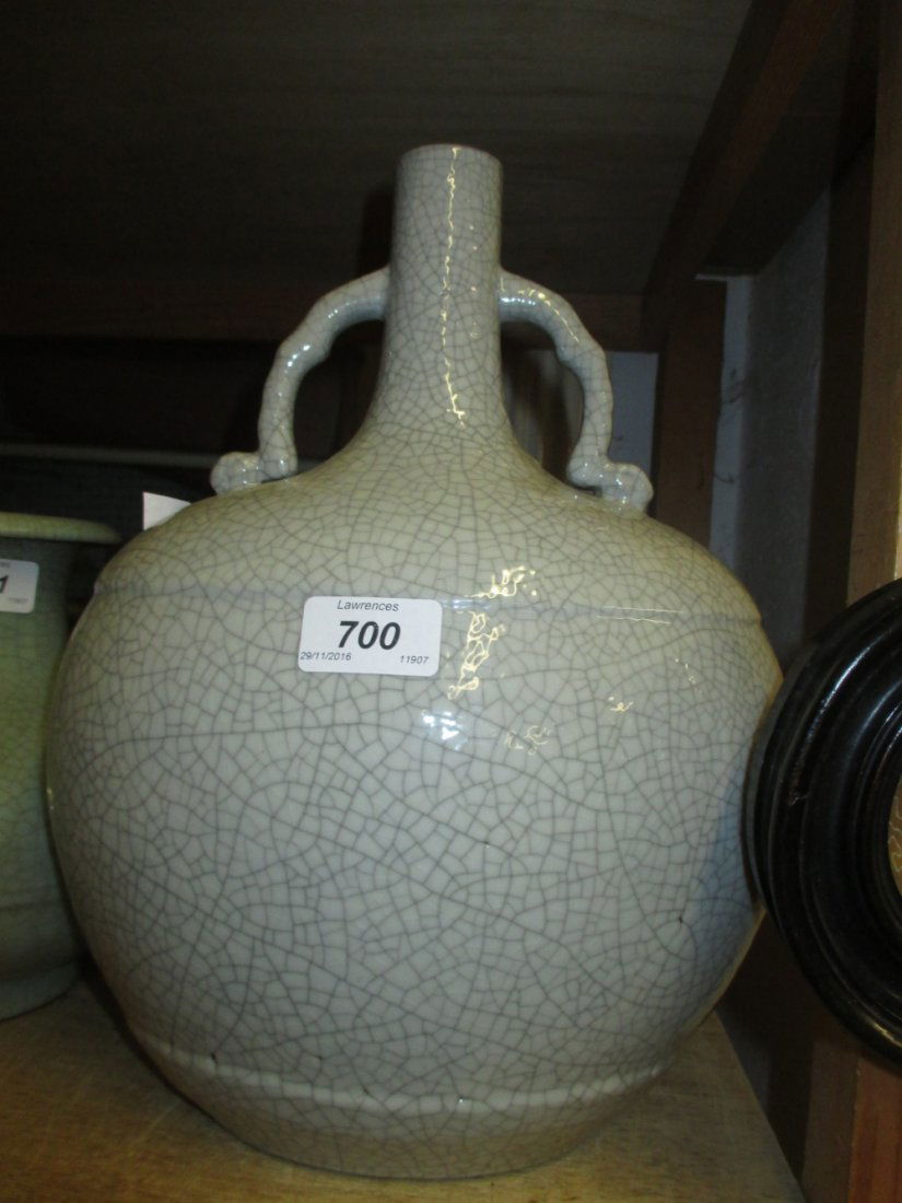 Chinese grey crackle glazed two handled moon flask with (1 of 6)