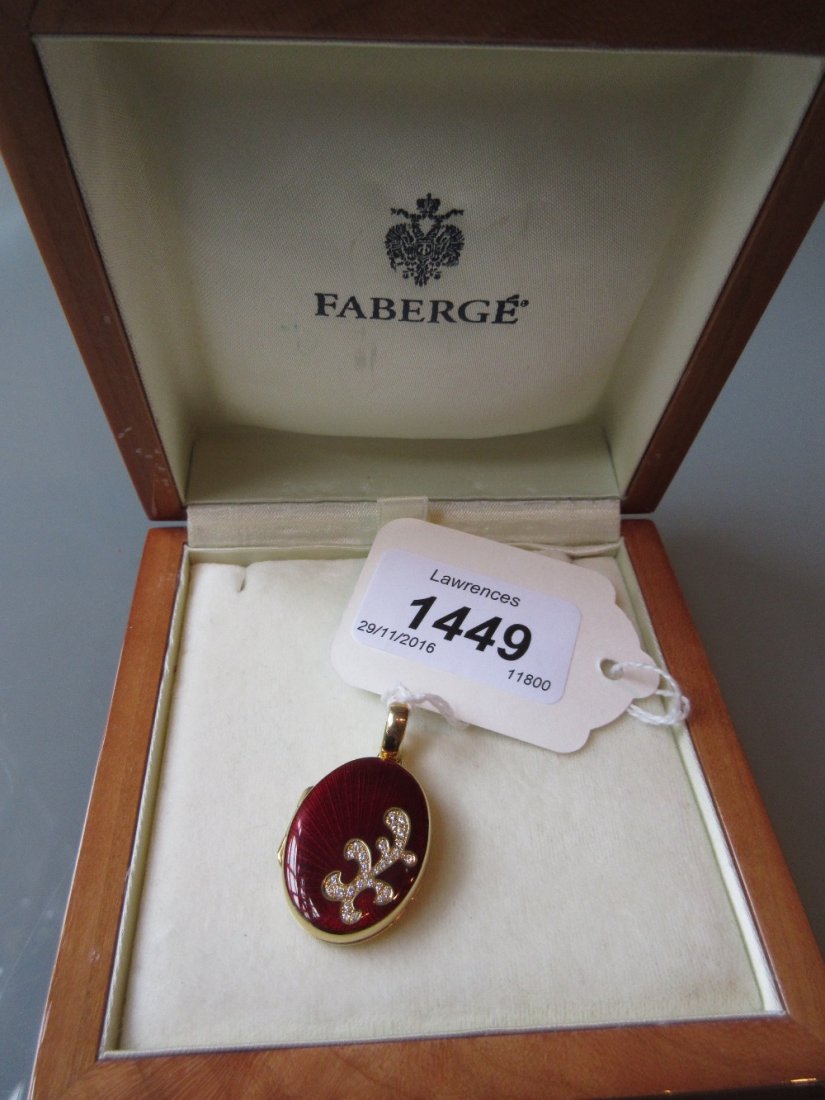 Victor Mayer, Faberge 18ct gold pendant locket with (1 of 3)