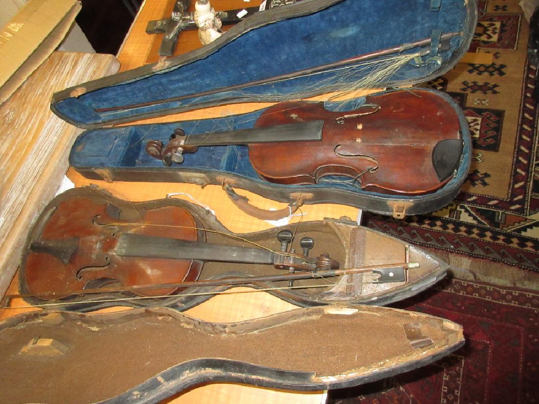 19th Century violin with bow in a fitted case (a/f), (1 of 1)