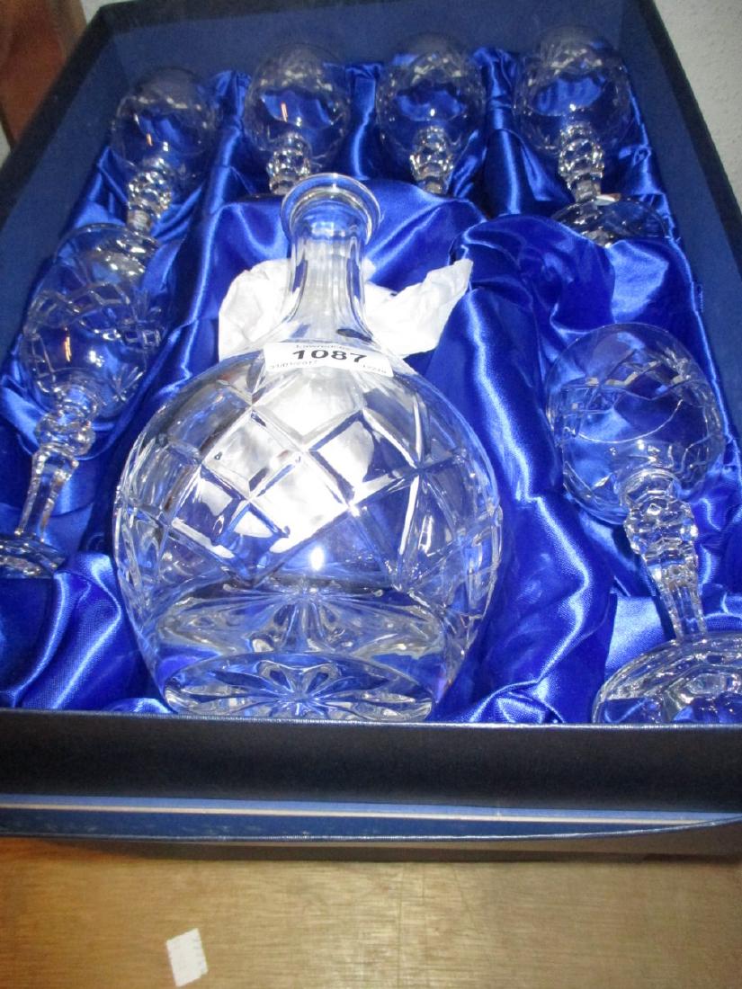 Two boxed sets of Bohemian crystal decanters with (1 of 1)
