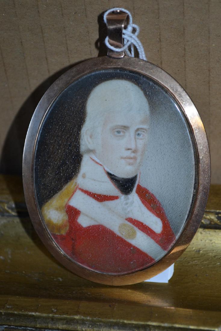 George III oval miniature portrait of a military (1 of 1)