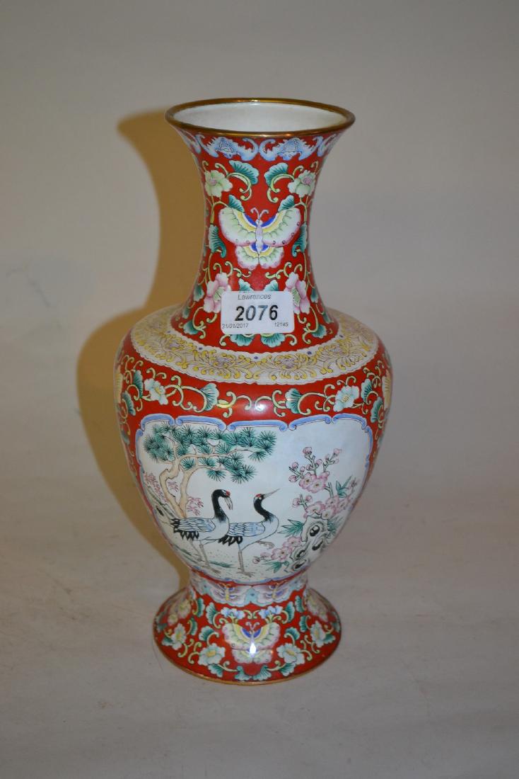 20th Century Canton enamel baluster form vase (1 of 1)
