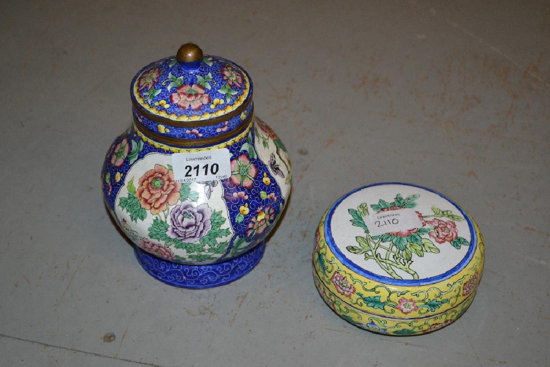 Chinese Canton enamel baluster form jar and cover (1 of 1)