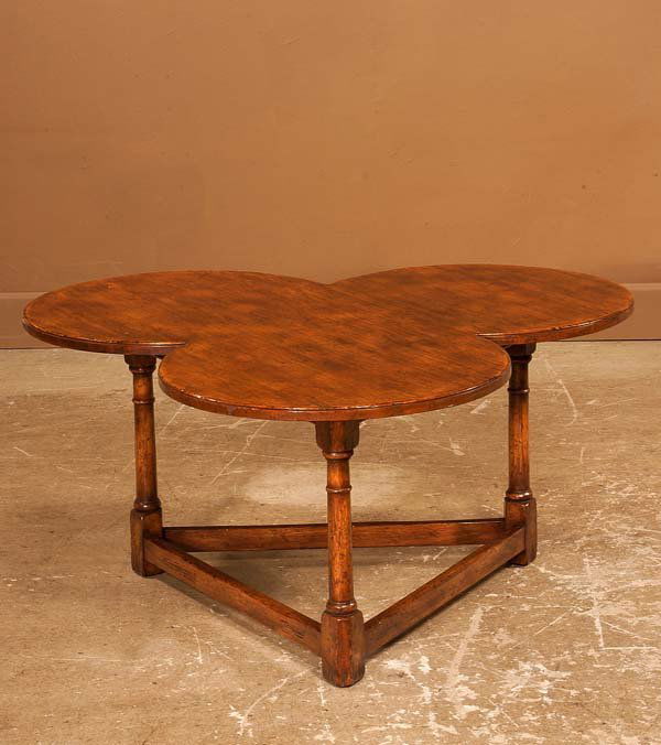 588 English oak clover leaf shaped coffee table on tur Jun 03, 2007