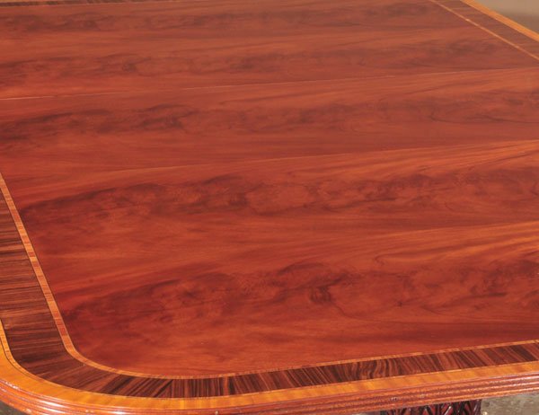 Two pedestal Sheraton style mahogany dining table - 2