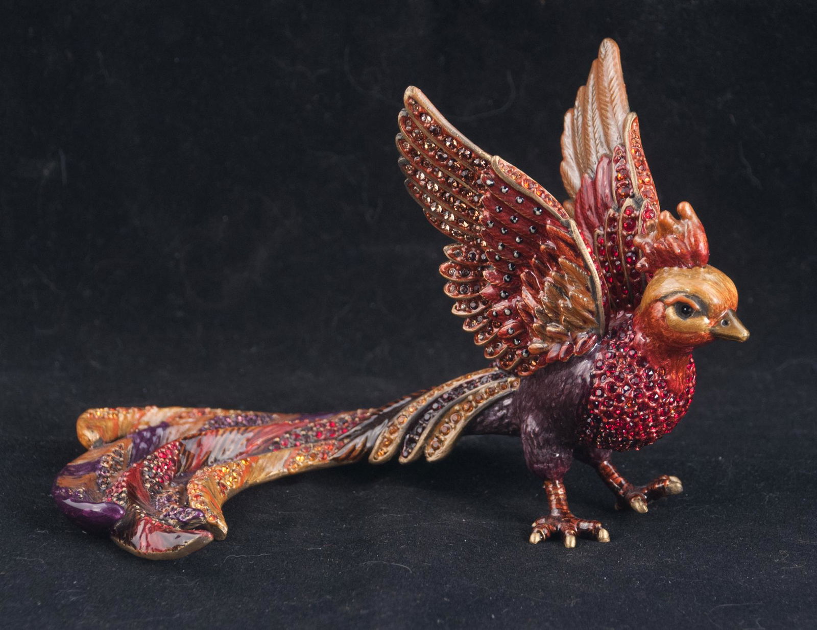 Jay Strongwater enamel figure of an exotic bird (1 of 3)