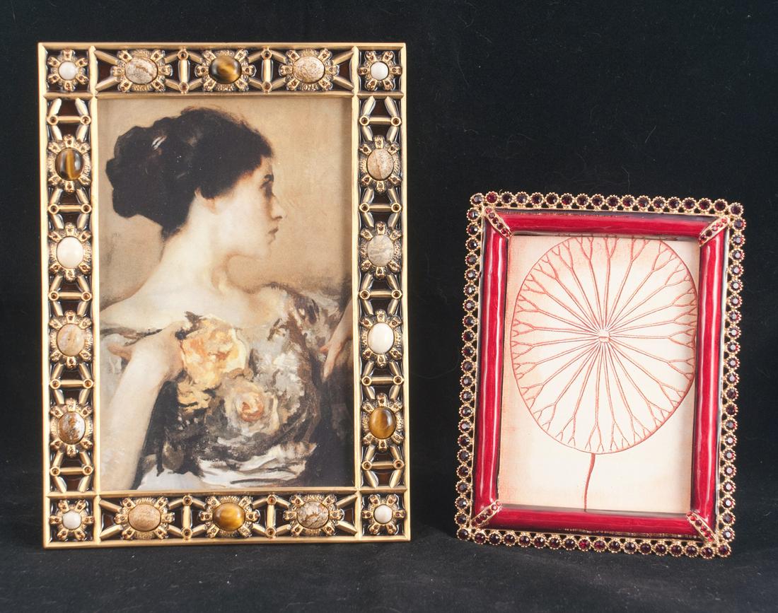 Two Jay Strongwater enamel photo frames (1 of 4)